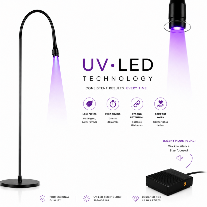 UV/LED Lempa blakstienų priauginimui 10W