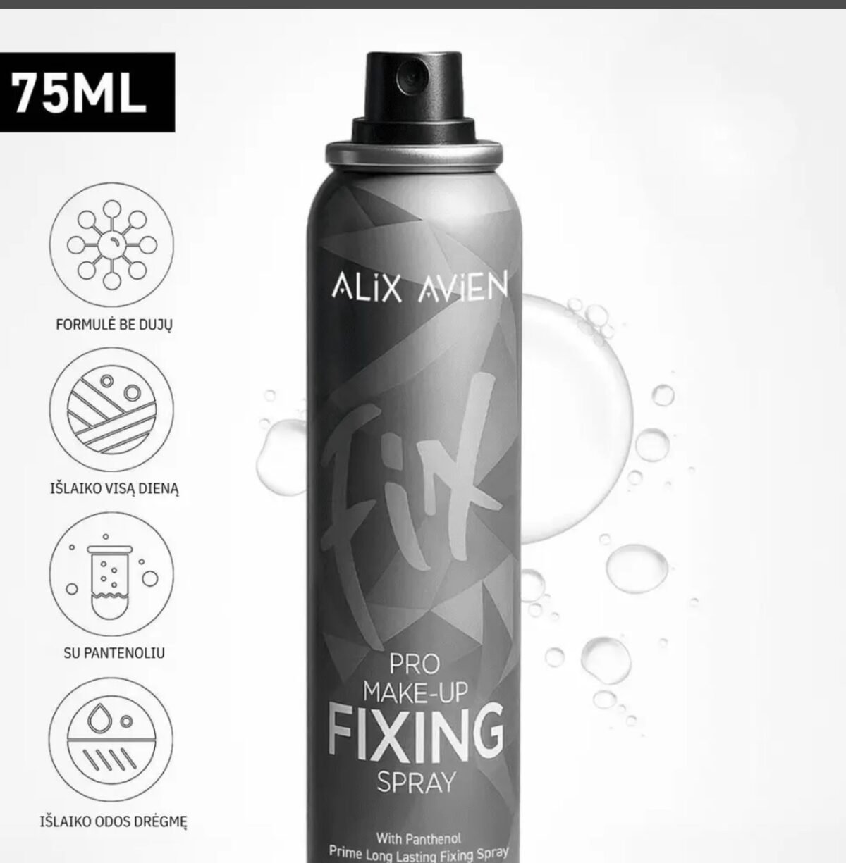 ALIX AVIEN MAKE-UP FIXING SPRAY itin stiprus makiažo fiksatorius 75ml